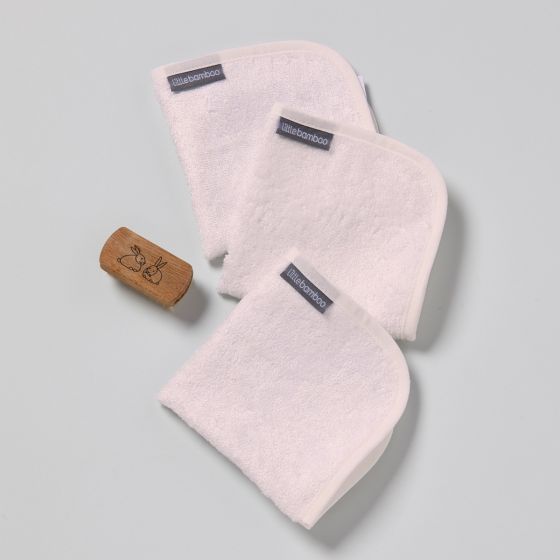 little bamboo towelling wash cloth - 3 pack