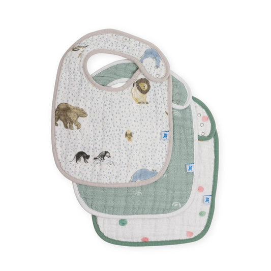 little unicorn classic muslin bib - 3 pack