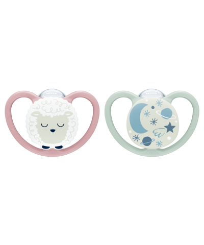 NUK Space Night Silicone Soother - 2 pack